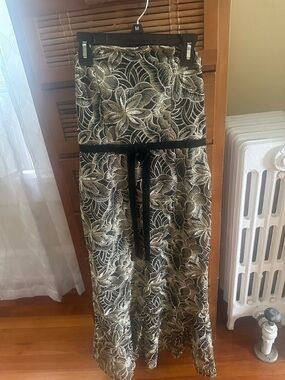 Sam Edelman Black and Gold Floral Midi Dress